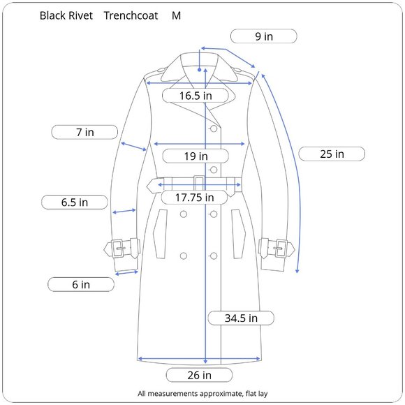 BLACK RIVET Black Wool Peplum Military Trench Coat - Picture 15 of 16